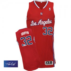 Los Angeles Clippers Blake Griffin #32 Road Autographed Authentic Maillot d'équipe de NBA - Rouge pour Homme