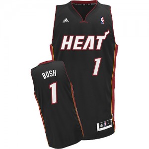 Miami Heat Chris Bosh #1 Road Swingman Maillot d'équipe de NBA - Noir pour Homme