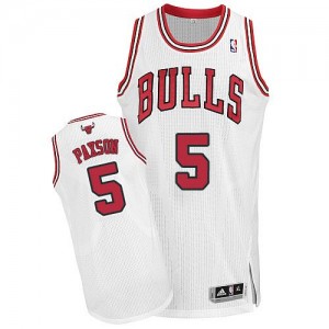 Chicago Bulls #5 Adidas Home Blanc Authentic Maillot d'équipe de NBA Prix d'usine - John Paxson pour Homme