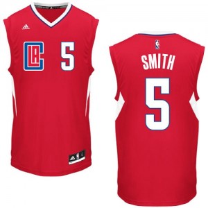 Maillot Adidas Rouge Road Authentic Los Angeles Clippers - Josh Smith #5 - Homme