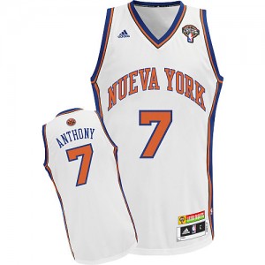 Maillot NBA New York Knicks #7 Carmelo Anthony Blanc Adidas Swingman Latin Nights - Homme