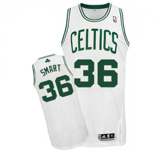 Maillot Authentic Boston Celtics NBA Home Blanc - #36 Marcus Smart - Homme