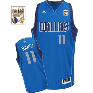 Maillot NBA Dallas Mavericks #11 Jose Barea Bleu royal Adidas Swingman Road Champions Patch - Homme