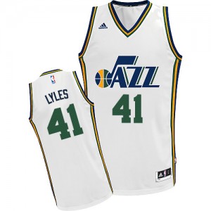 Maillot NBA Utah Jazz #41 Trey Lyles Blanc Adidas Swingman Home - Homme