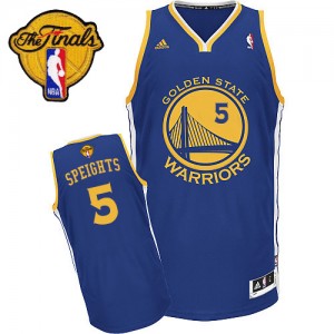 Maillot Adidas Bleu royal Road 2015 The Finals Patch Swingman Golden State Warriors - Marreese Speights #5 - Homme