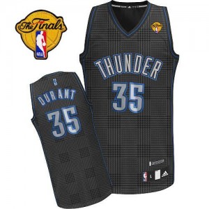 Oklahoma City Thunder Kevin Durant #35 Rhythm Fashion Finals Patch Authentic Maillot d'équipe de NBA - Noir pour Homme