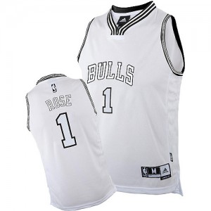 Maillot Adidas Blanc Authentic Chicago Bulls - Derrick Rose #1 - Homme