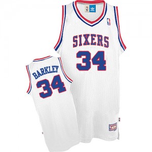 Maillot Adidas Blanc Throwback Authentic Philadelphia 76ers - Charles Barkley #34 - Homme