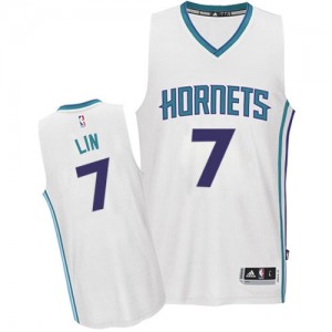 Charlotte Hornets #7 Adidas Home Blanc Authentic Maillot d'équipe de NBA pour pas cher - Jeremy Lin pour Homme