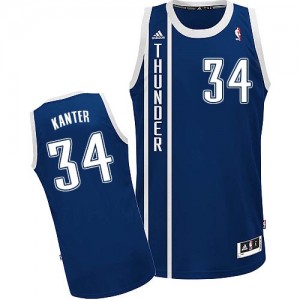 Maillot NBA Oklahoma City Thunder #34 Enes Kanter Bleu marin Adidas Swingman Alternate - Homme