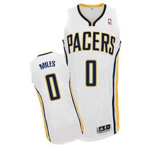 Maillot NBA Indiana Pacers #0 C.J. Miles Blanc Adidas Authentic Home - Homme