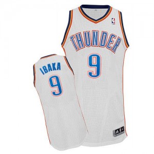 Oklahoma City Thunder #9 Adidas Home Blanc Authentic Maillot d'équipe de NBA Soldes discount - Serge Ibaka pour Homme