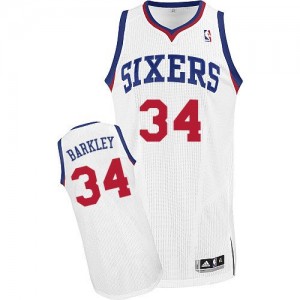 Maillot NBA Authentic Charles Barkley #34 Philadelphia 76ers Home Blanc - Homme