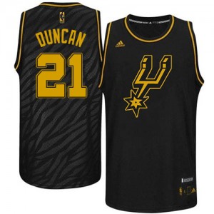Maillot NBA Authentic Tim Duncan #21 San Antonio Spurs Precious Metals Fashion Noir - Homme