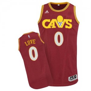 Maillot NBA Rouge Kevin Love #0 Cleveland Cavaliers CAVS Swingman Homme Adidas
