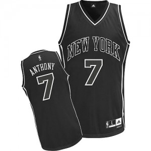 Maillot Adidas Noir Shadow Authentic New York Knicks - Carmelo Anthony #7 - Homme