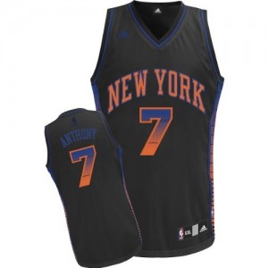 New York Knicks Carmelo Anthony #7 Vibe Swingman Maillot d'équipe de NBA - Noir pour Homme