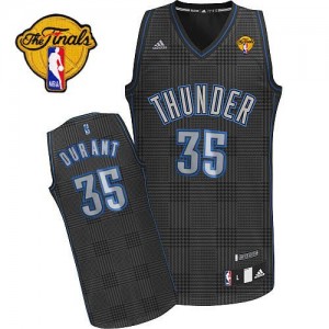 Maillot Swingman Oklahoma City Thunder NBA Rhythm Fashion Finals Patch Noir - #35 Kevin Durant - Homme