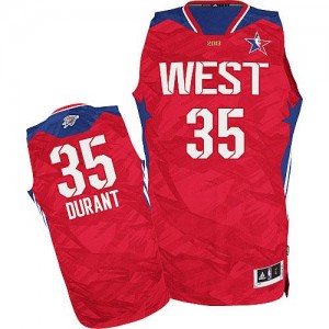 Maillot NBA Authentic Kevin Durant #35 Oklahoma City Thunder 2013 All Star Rouge - Homme