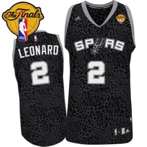 Maillot NBA Authentic Kawhi Leonard #2 San Antonio Spurs Crazy Light Finals Patch Noir - Homme