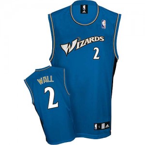 Washington Wizards John Wall #2 Authentic Maillot d'équipe de NBA - Bleu pour Homme