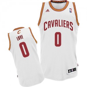 Maillot NBA Blanc Kevin Love #0 Cleveland Cavaliers Home Swingman Homme Adidas