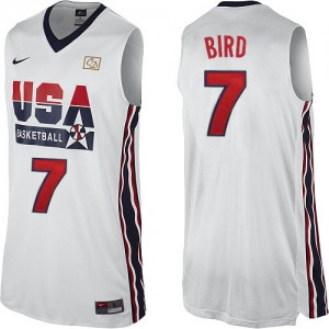 Team USA Nike Larry Bird #7 2012 Olympic Retro Authentic Maillot d'équipe de NBA - Blanc pour Homme