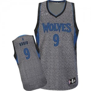 Maillot Adidas Gris Static Fashion Authentic Minnesota Timberwolves - Ricky Rubio #9 - Homme