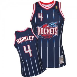 Houston Rockets #4 Mitchell and Ness Hardwood Classic Fashion Bleu marin Swingman Maillot d'équipe de NBA la meilleure qualité - Charles Barkley pour Homme