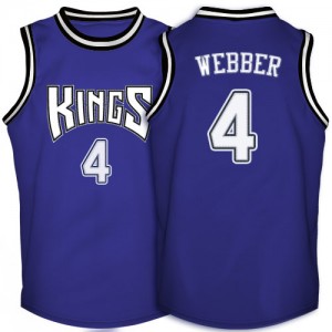 Maillot NBA Sacramento Kings #4 Chris Webber Violet Adidas Swingman Throwback - Homme