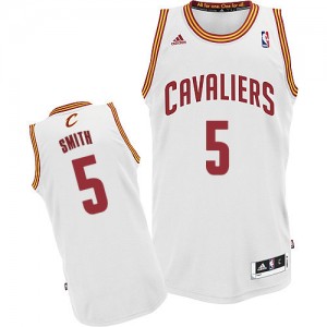 Maillot Adidas Blanc Home Swingman Cleveland Cavaliers - J.R. Smith #5 - Homme