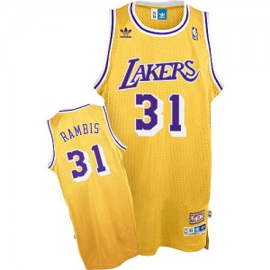 Los Angeles Lakers #31 Mitchell and Ness Throwback Or Swingman Maillot d'équipe de NBA préférentiel - Kurt Rambis pour Homme