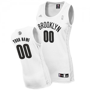 Brooklyn Nets Authentic Personnalisé Home Maillot d'équipe de NBA - Blanc pour Femme