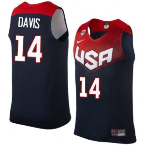 Maillot NBA Bleu marin Anthony Davis #14 Team USA 2014 Dream Team Authentic Homme Nike