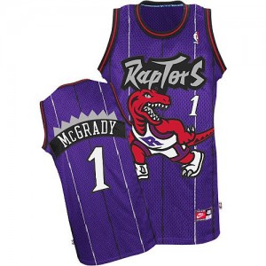 Maillot NBA Toronto Raptors #1 Tracy Mcgrady Violet Nike Authentic Throwback - Homme