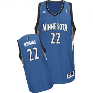 Minnesota Timberwolves Andrew Wiggins #22 Road Swingman Maillot d'équipe de NBA - Slate Blue pour Homme