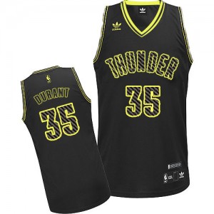 Oklahoma City Thunder #35 Adidas Electricity Fashion Noir Swingman Maillot d'équipe de NBA Vente pas cher - Kevin Durant pour Homme