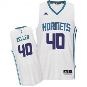 Maillot NBA Charlotte Hornets #40 Cody Zeller Blanc Adidas Authentic Home - Homme