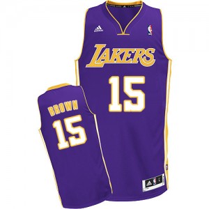 Maillot NBA Los Angeles Lakers #15 Jabari Brown Violet Adidas Swingman Road - Homme