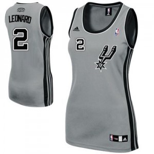 San Antonio Spurs #2 Adidas Alternate Gris argenté Authentic Maillot d'équipe de NBA magasin d'usine - Kawhi Leonard pour Femme