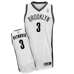 Maillot NBA Authentic Drazen Petrovic #3 Brooklyn Nets Home Blanc - Homme