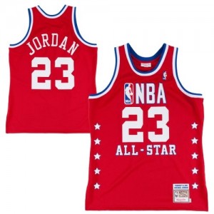 Maillot NBA Rouge Michael Jordan #23 Chicago Bulls Throwback 1992 All Star Authentic Homme Mitchell and Ness