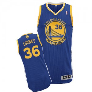 Golden State Warriors Kevon Looney #36 Road Authentic Maillot d'équipe de NBA - Bleu royal pour Homme
