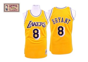 Los Angeles Lakers Mitchell and Ness Kobe Bryant #8 Throwback Authentic Maillot d'équipe de NBA - Or pour Homme