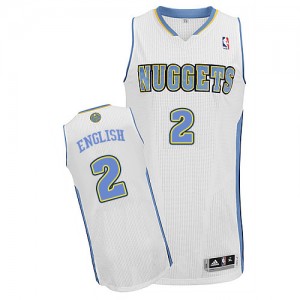 Maillot NBA Authentic Alex English #2 Denver Nuggets Home Blanc - Homme