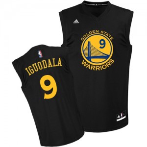 Golden State Warriors #9 Adidas Fashion Noir Swingman Maillot d'équipe de NBA en soldes - Andre Iguodala pour Homme
