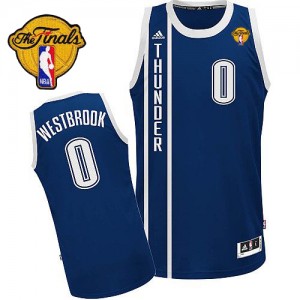 Maillot NBA Swingman Russell Westbrook #0 Oklahoma City Thunder Alternate Finals Patch Bleu marin - Homme