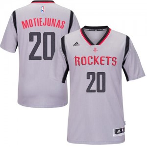 Maillot NBA Gris Donatas Motiejunas #20 Houston Rockets Alternate Swingman Homme Adidas