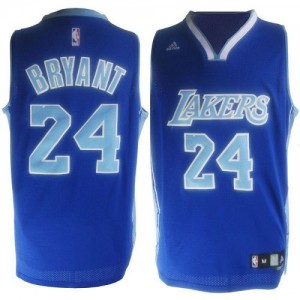 Maillot NBA Los Angeles Lakers #24 Kobe Bryant Bleu Adidas Authentic - Homme