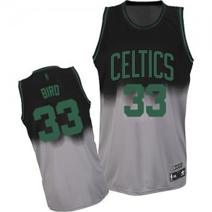 Maillot NBA Gris noir Larry Bird #33 Boston Celtics Fadeaway Fashion Authentic Homme Adidas